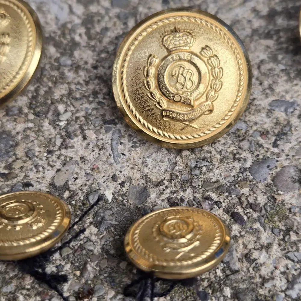 Brooks Brothers Replacement Crown Buttons. Set of 14. Gold‎ Tone